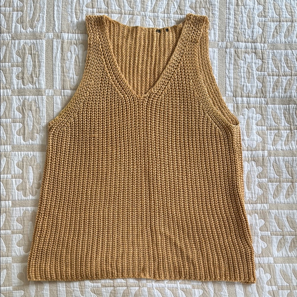 Vintage Women's Mustard Knit Tank Top